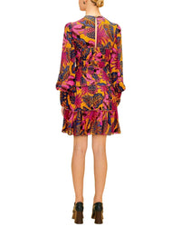 Farm Rio Fruit Dream Yellow Long Sleeve Mini Dress