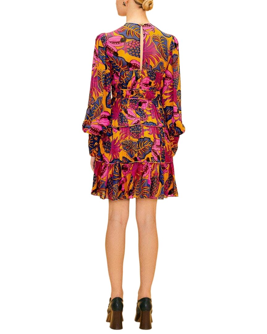 Farm Rio Fruit Dream Yellow Long Sleeve Mini Dress