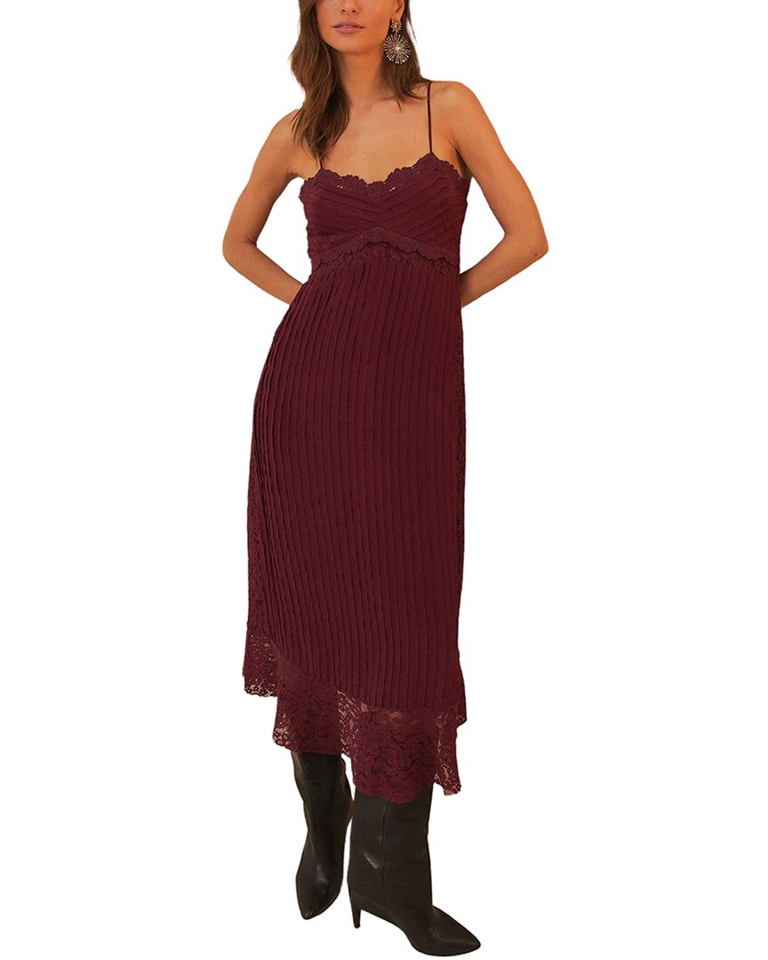 Farm Rio Purple Lace Sleeveless Midi Dress