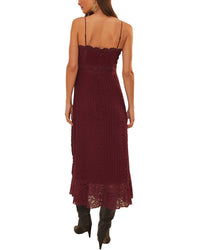 Farm Rio Purple Lace Sleeveless Midi Dress