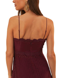 Farm Rio Purple Lace Sleeveless Midi Dress
