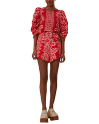 Farm Rio Flora Tapestry Red Short