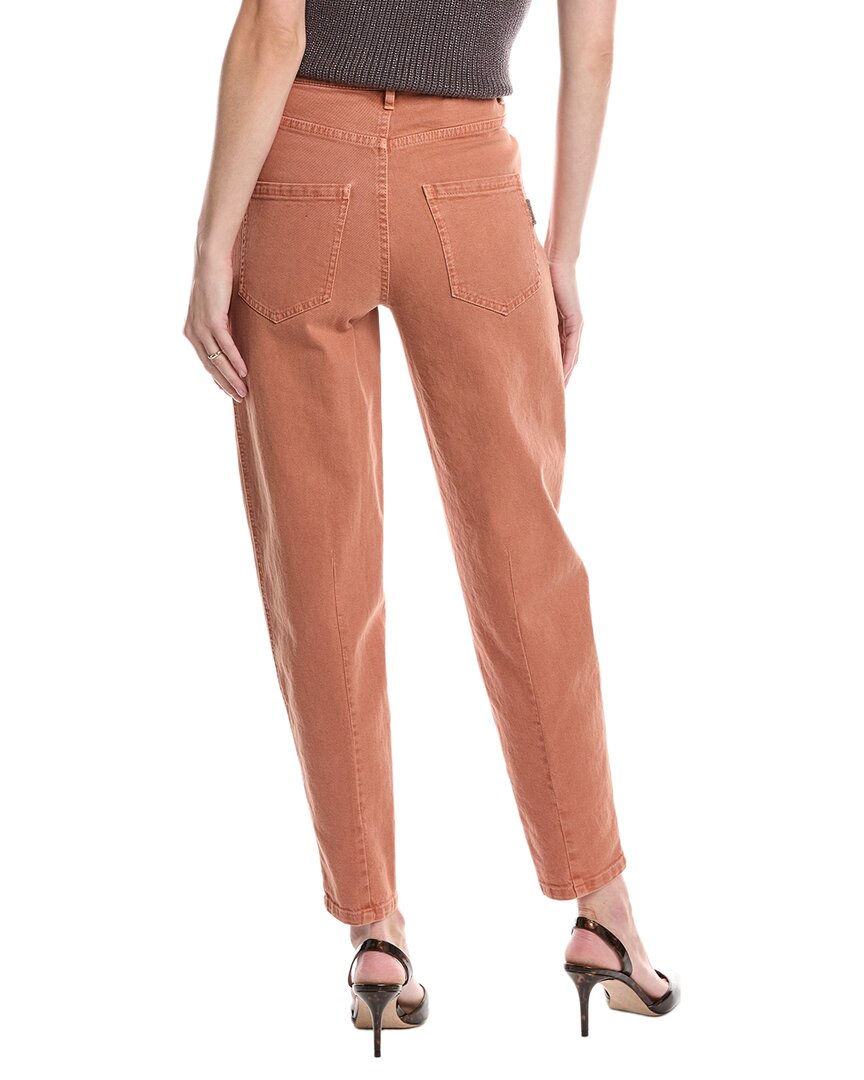 Brunello Cucinelli Rust High Waist Curved Jean