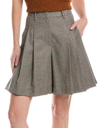 Brunello Cucinelli Pleated Wool-Blend Short