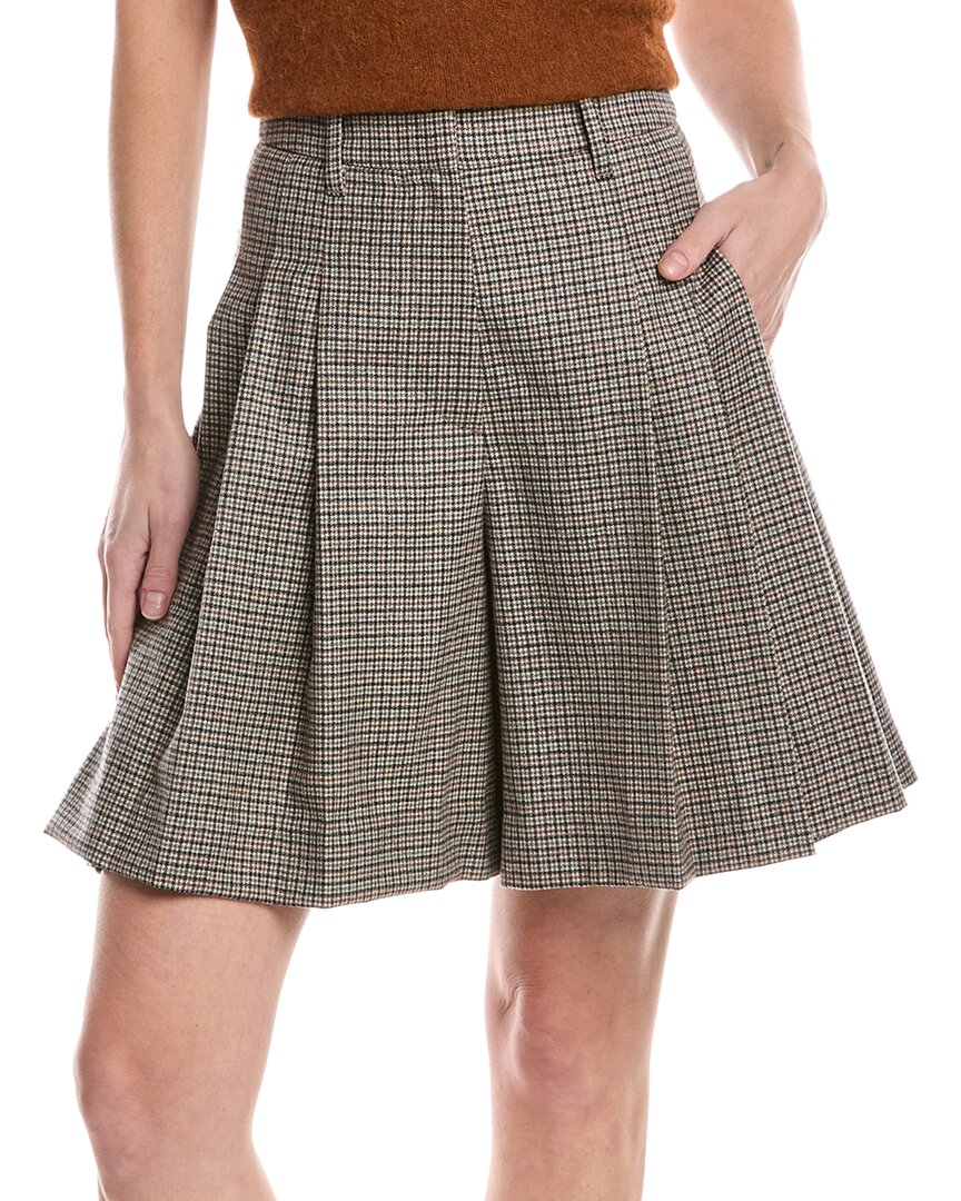 Brunello Cucinelli Pleated Wool-Blend Short