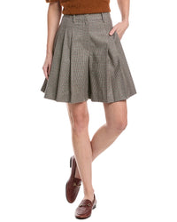 Brunello Cucinelli Pleated Wool-Blend Short