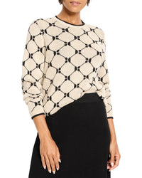 Nic+Zoe Geo Argyle Knit Sweater
