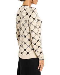 Nic+Zoe Geo Argyle Knit Sweater