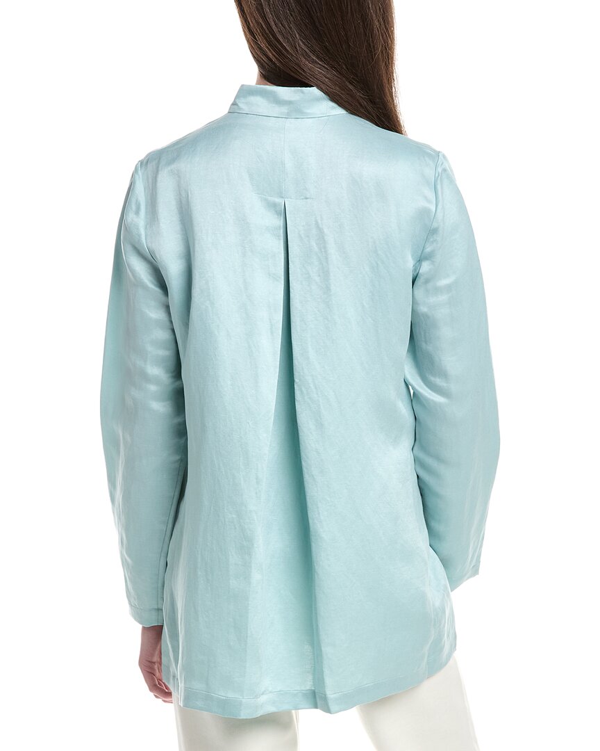 Eileen Fisher Stand Collar Linen & Silk Blend Jacket