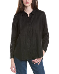 Eileen Fisher Petite Classic Collar Linen Long Shirt