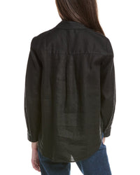 Eileen Fisher Petite Classic Collar Linen Long Shirt