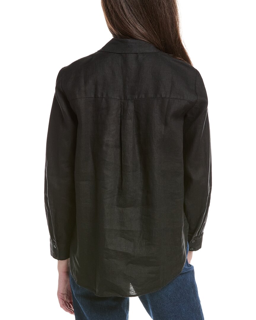 Eileen Fisher Petite Classic Collar Linen Long Shirt