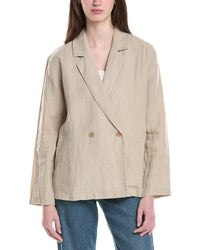 Eileen Fisher Notch Collar Linen Blazer