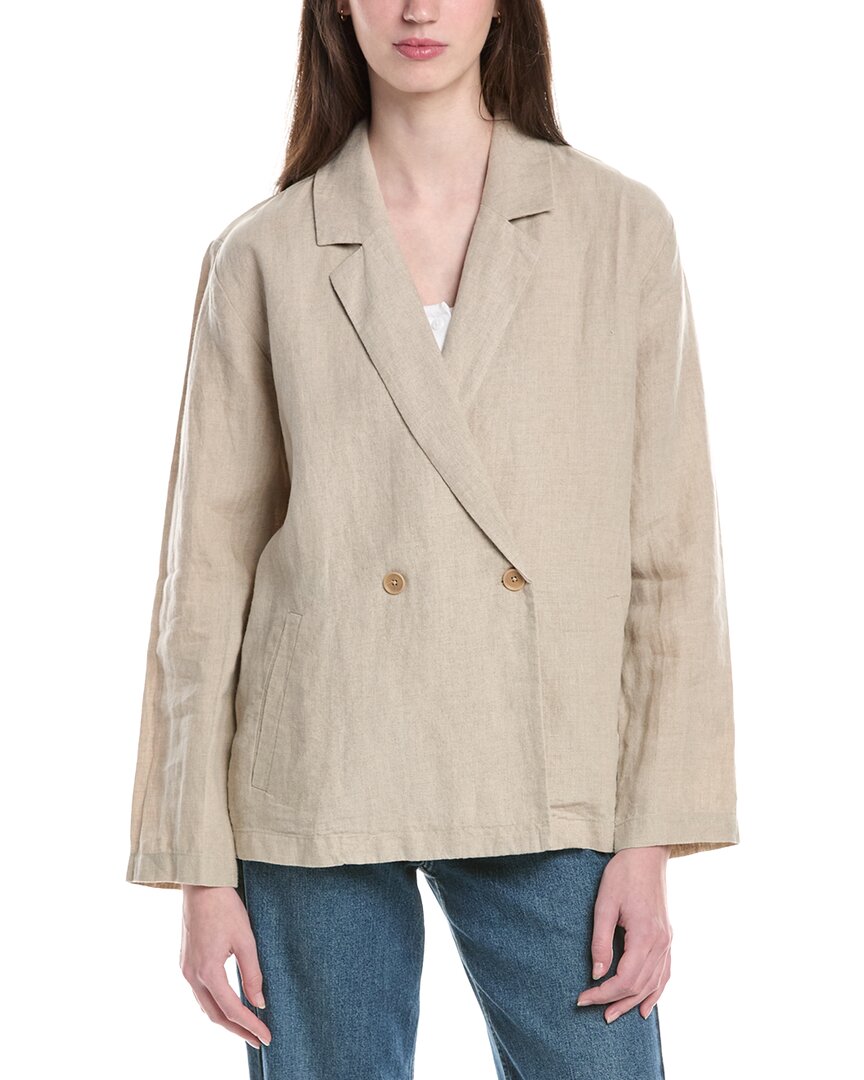 Eileen Fisher Notch Collar Linen Blazer