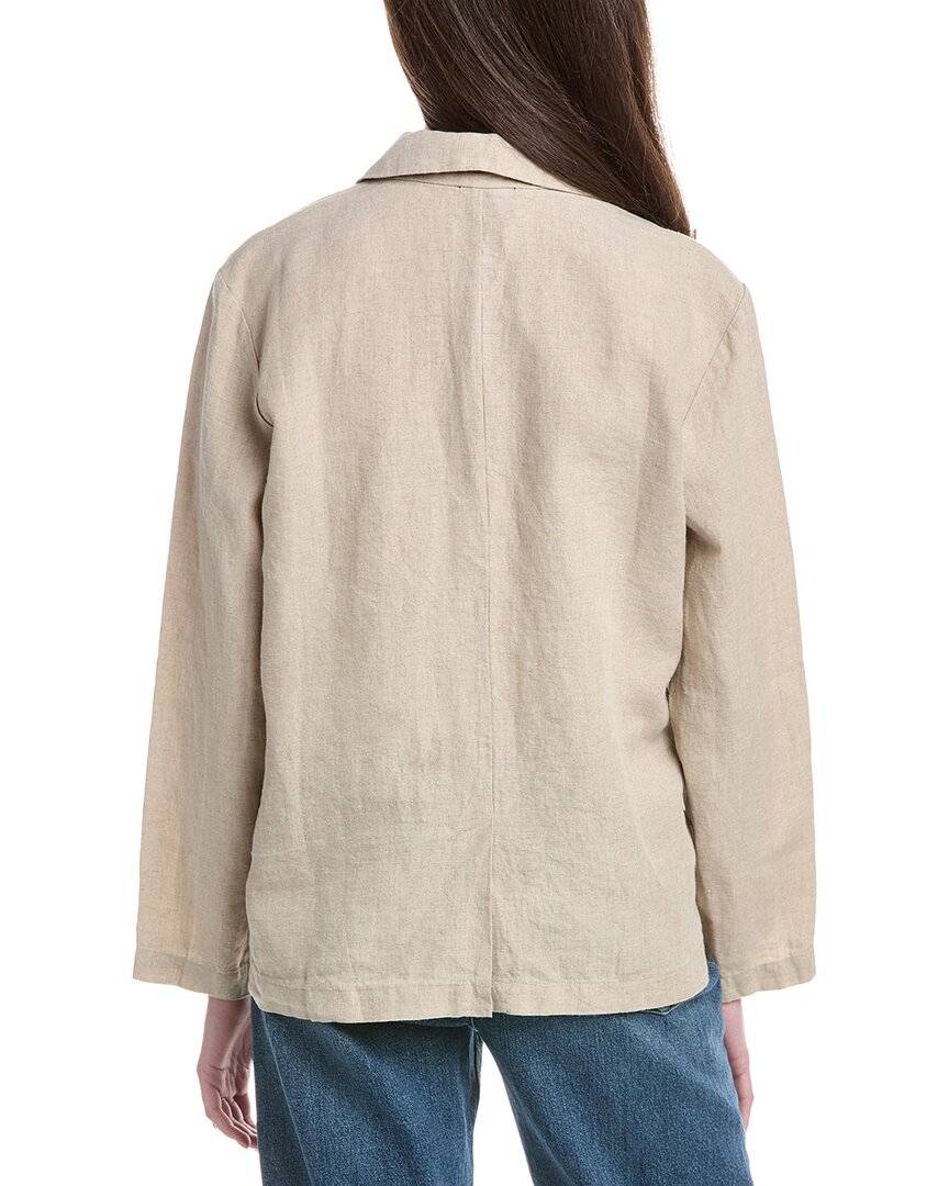Eileen Fisher Notch Collar Linen Blazer