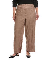 EILEEN FISHER Eileen Fisher Plus Wide Linen Ankle Pant