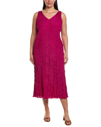 EILEEN FISHER Eileen Fisher Pleated Silk Flare Dress