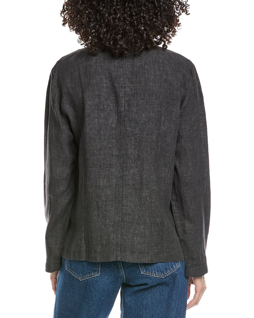 Eileen Fisher High Collar Linen Jacket