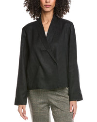 Eileen Fisher Shawl Collar Linen & Silk-Blend Jacket