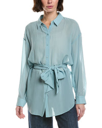 Eileen Fisher Classic Collar Silk Shirt