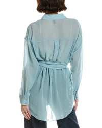 Eileen Fisher Classic Collar Silk Shirt