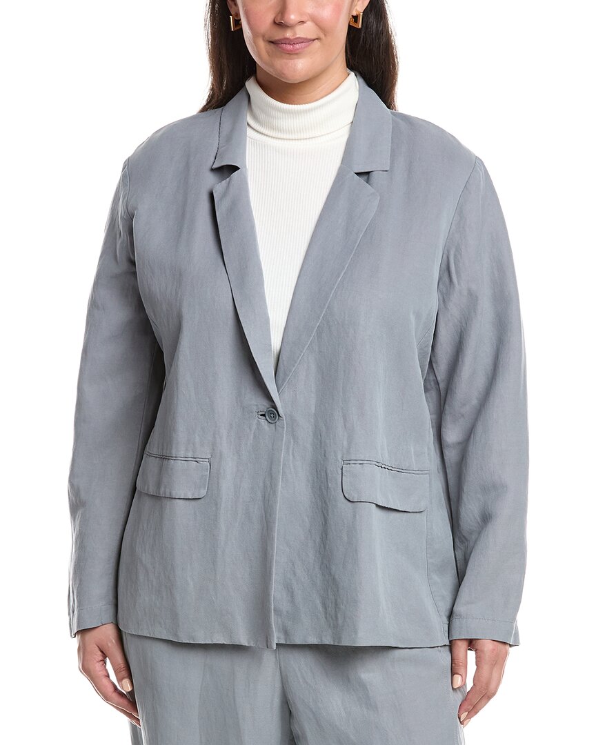 Eileen Fisher Plus Linen & Silk-Blend Blazer
