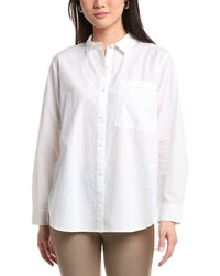 Eileen Fisher Petite Classic Collar Long Shirt