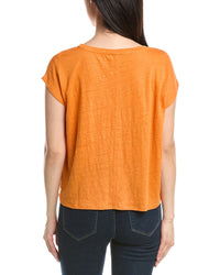 Eileen Fisher V Neck Square Linen T-Shirt