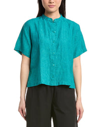 Eileen Fisher Mandarin Collar Linen Shirt