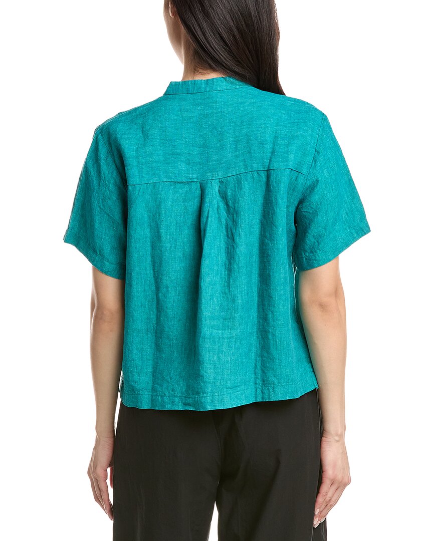 Eileen Fisher Mandarin Collar Linen Shirt
