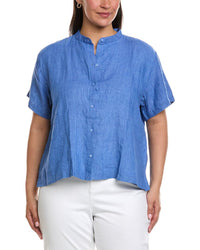 EILEEN FISHER Eileen Fisher Mandarin Collar Linen Shirt