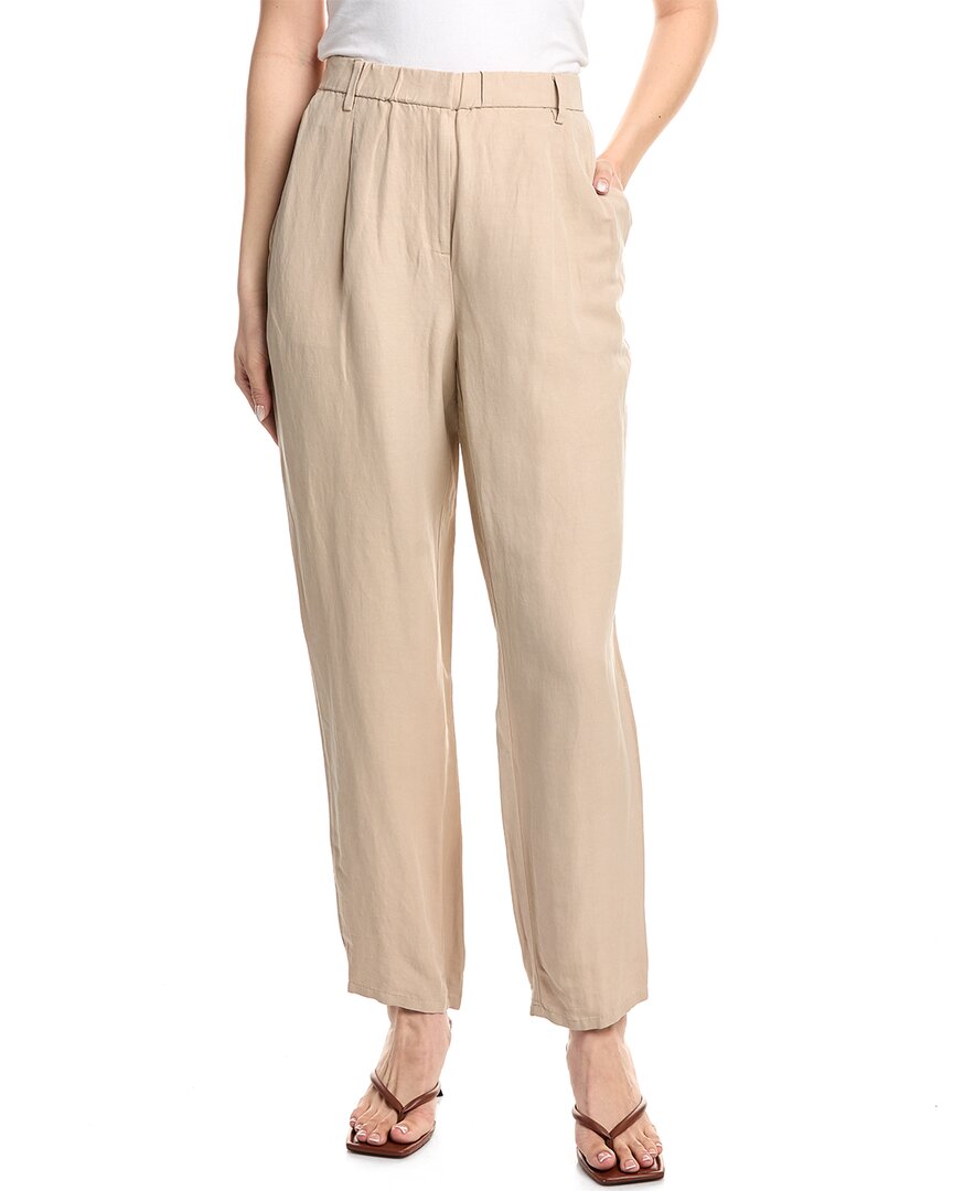 Eileen Fisher Petite Ankle Pleated Silk & Linen-Blend Pant