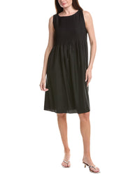 Eileen Fisher Pleated Silk Midi Dress
