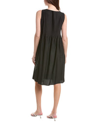 Eileen Fisher Pleated Silk Midi Dress