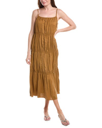 Eileen Fisher Smocked Silk Dress