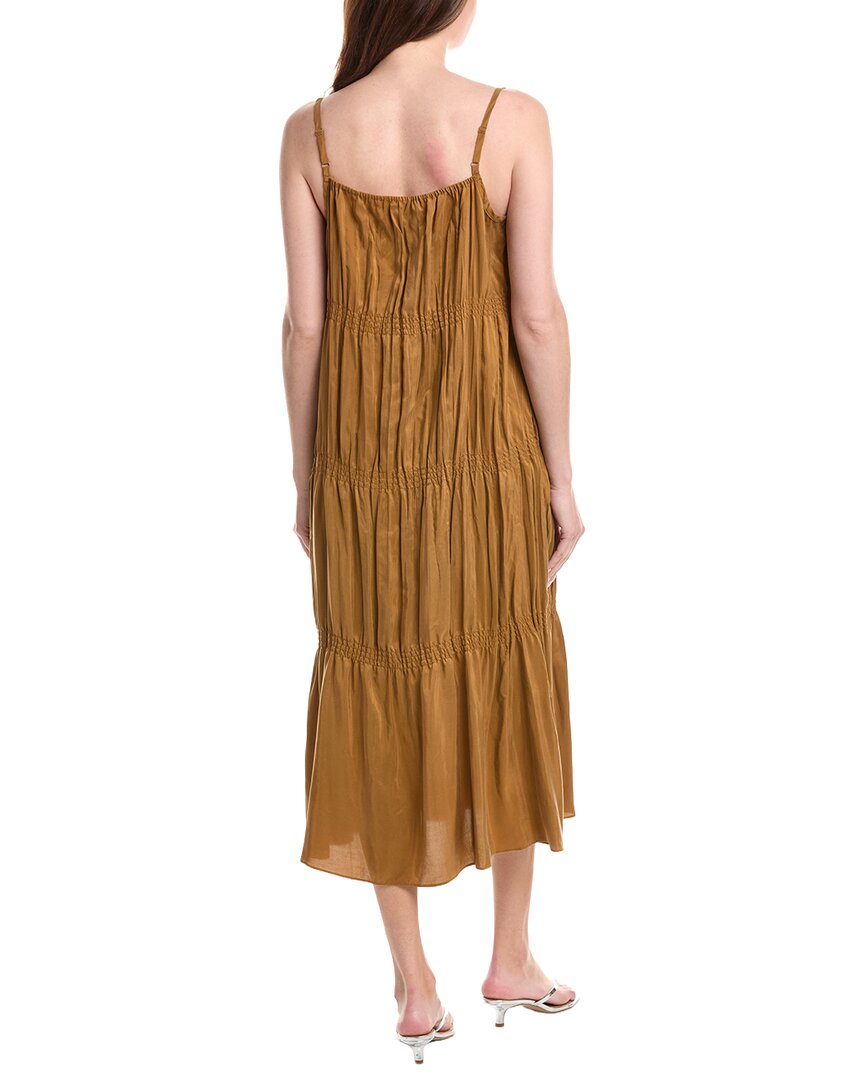 Eileen Fisher Smocked Silk Dress