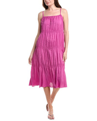 Eileen Fisher Petite Smocked Silk Dress