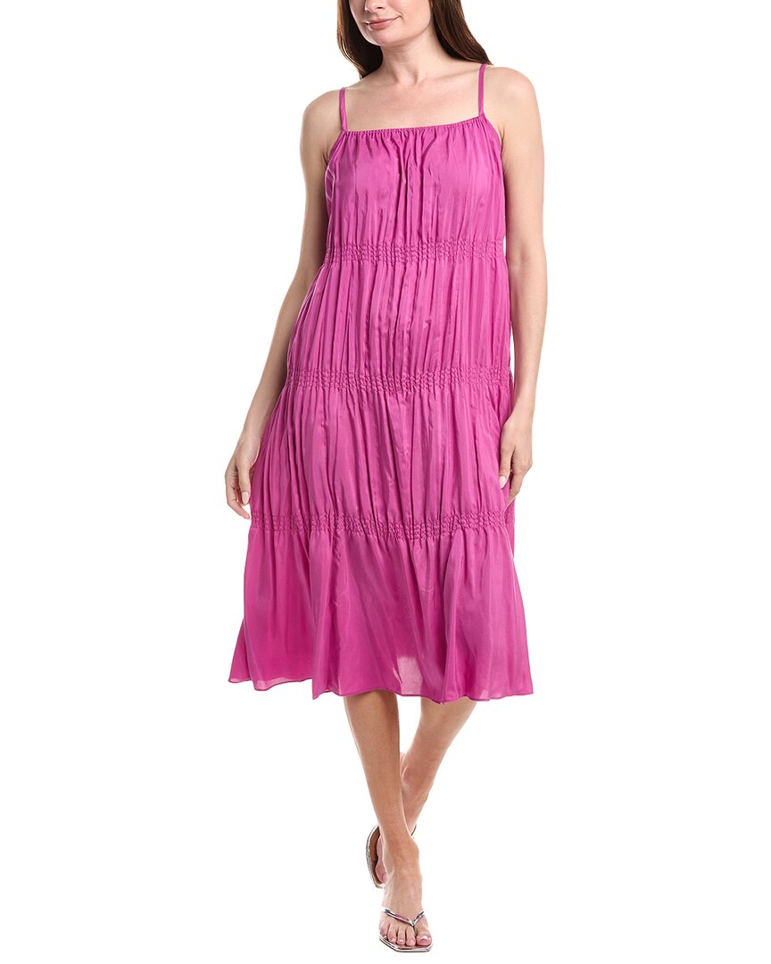 Eileen Fisher Petite Smocked Silk Dress