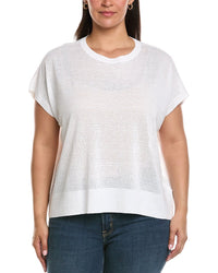 EILEEN FISHER Eileen Fisher Plus Crewneck Linen-Blend Vest