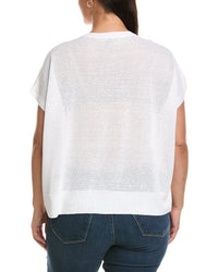 EILEEN FISHER Eileen Fisher Plus Crewneck Linen-Blend Vest