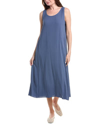 Eileen Fisher Scoop Neck Silk Flare Dress