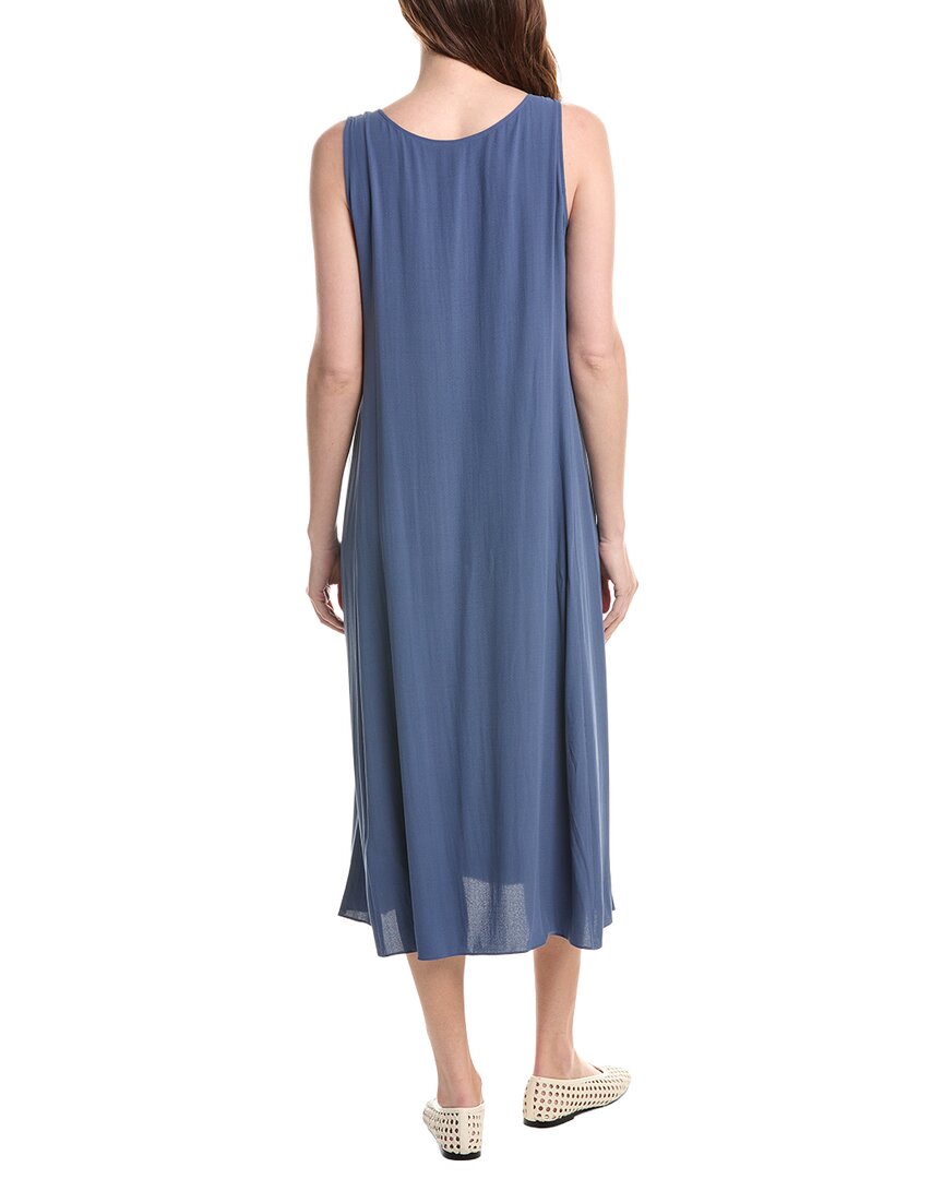Eileen Fisher Scoop Neck Silk Flare Dress
