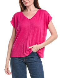Eileen Fisher V Neck Square Linen T-Shirt