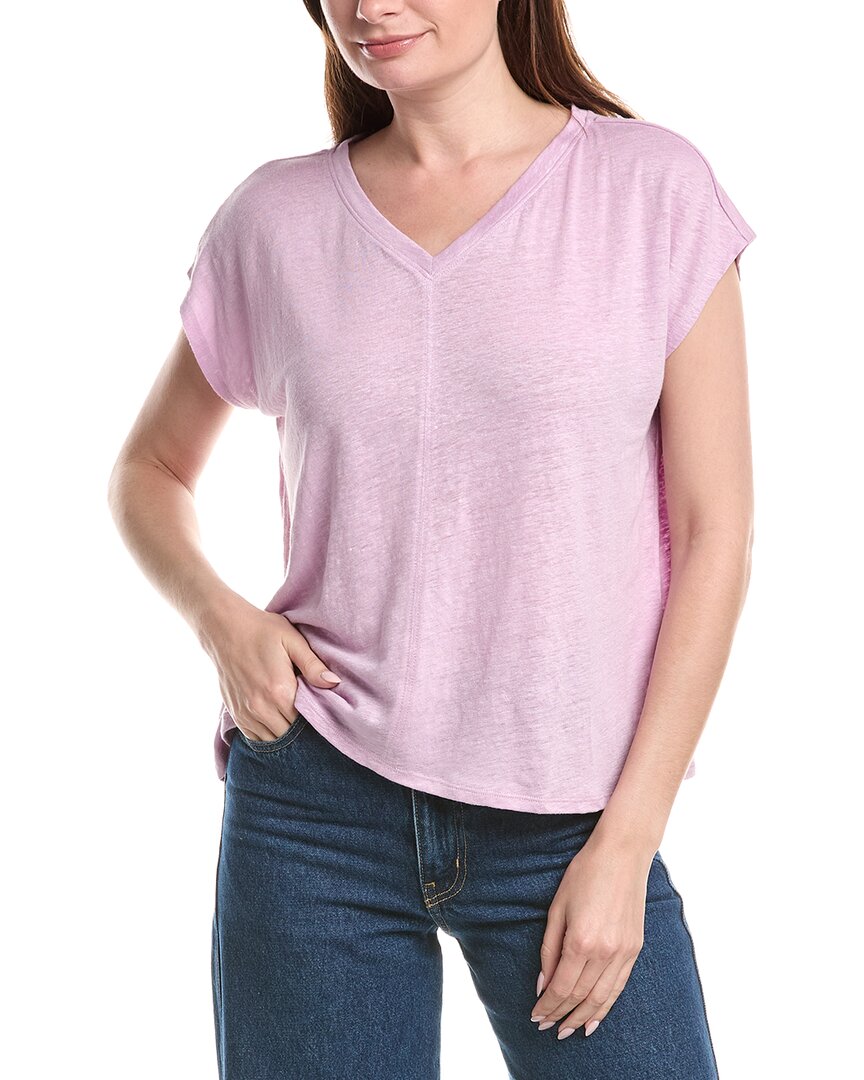 Eileen Fisher V Neck Square Linen T-Shirt