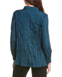 Eileen Fisher Petite Classic Silk Pleat Shirt
