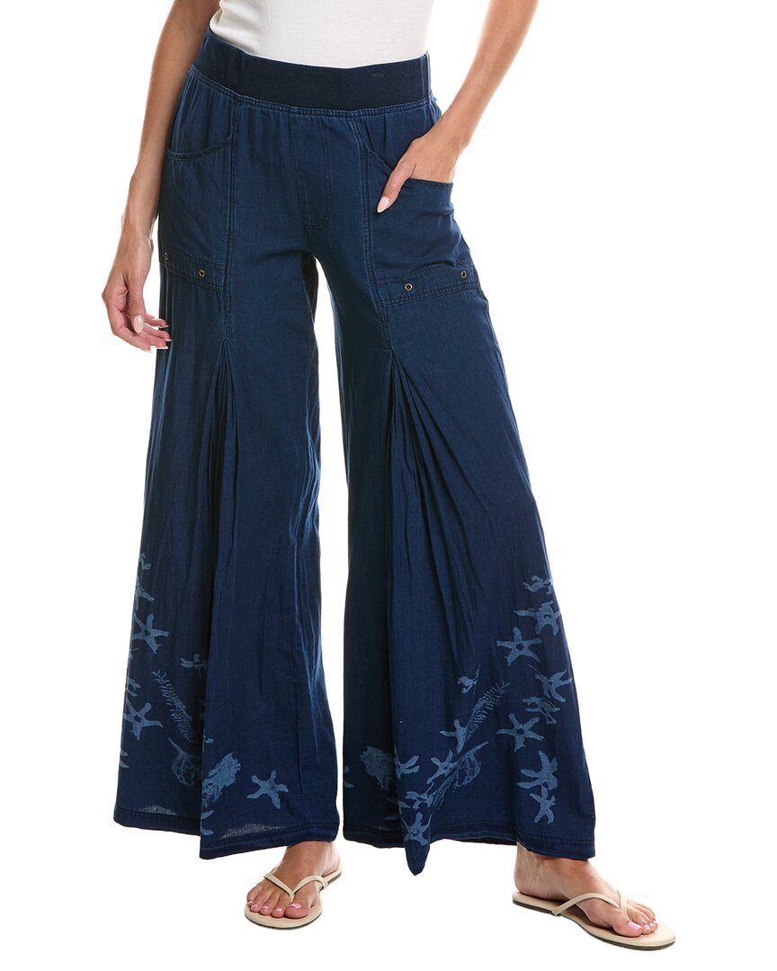 Xcvi Printed Jerona Linen-Blend Wide Leg Pant
