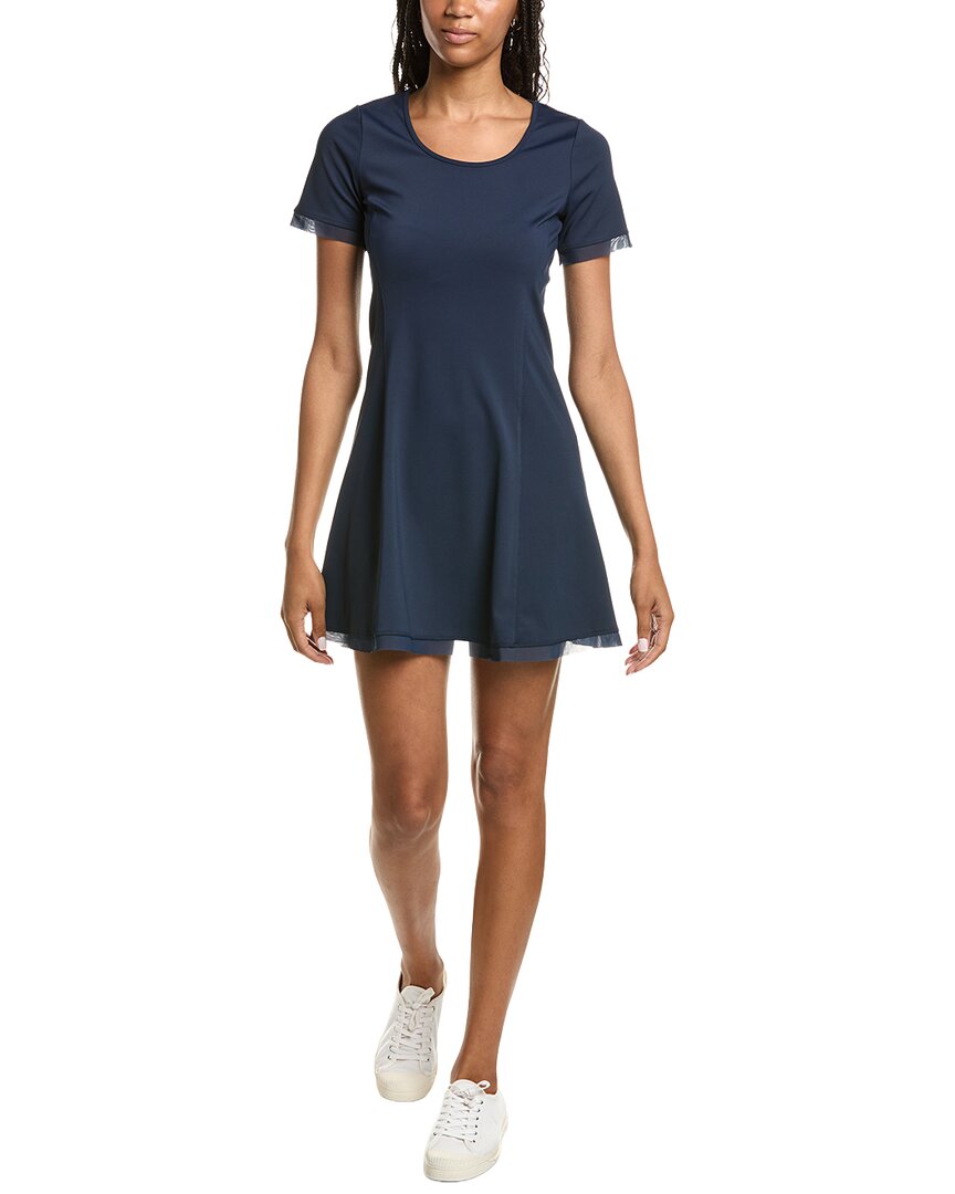 Stella Parker Stella Parker Scoop Neck Mesh Detail Dress