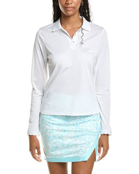 Stella Parker Stella Parker Scallop Pique Polo Shirt