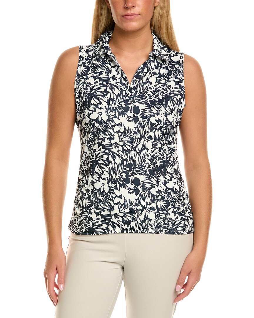 Stella Parker Ruched Split Neck Polo Shirt