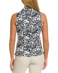 Stella Parker Ruched Split Neck Polo Shirt